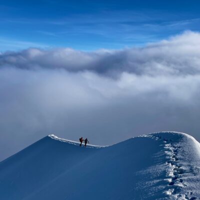 Biancograt snow crest on Piz Bernina