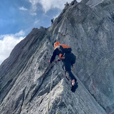 Climbing on Piz Badile