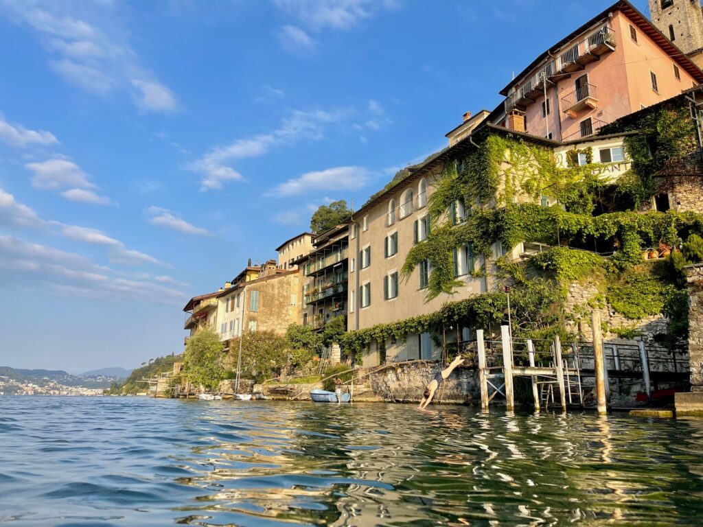 Morning swim in Lake Lugano