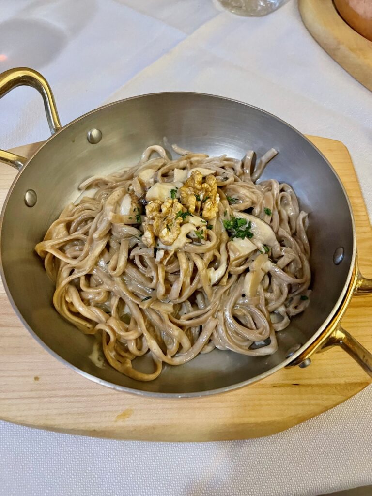 Pasta made from local chestnut flour