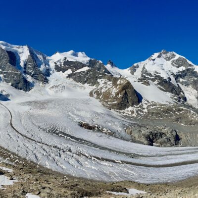 Piz Bernina and Piz Palu from Diavolezza near St Moritz