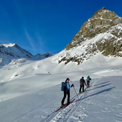 Ski touring near Jenatsch Hut