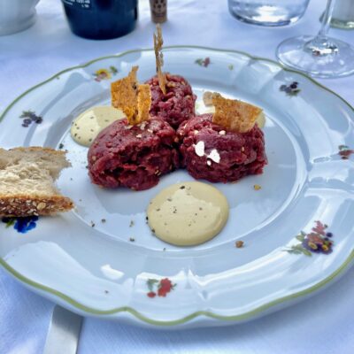 Steak tartare at Rifugio Crotasc