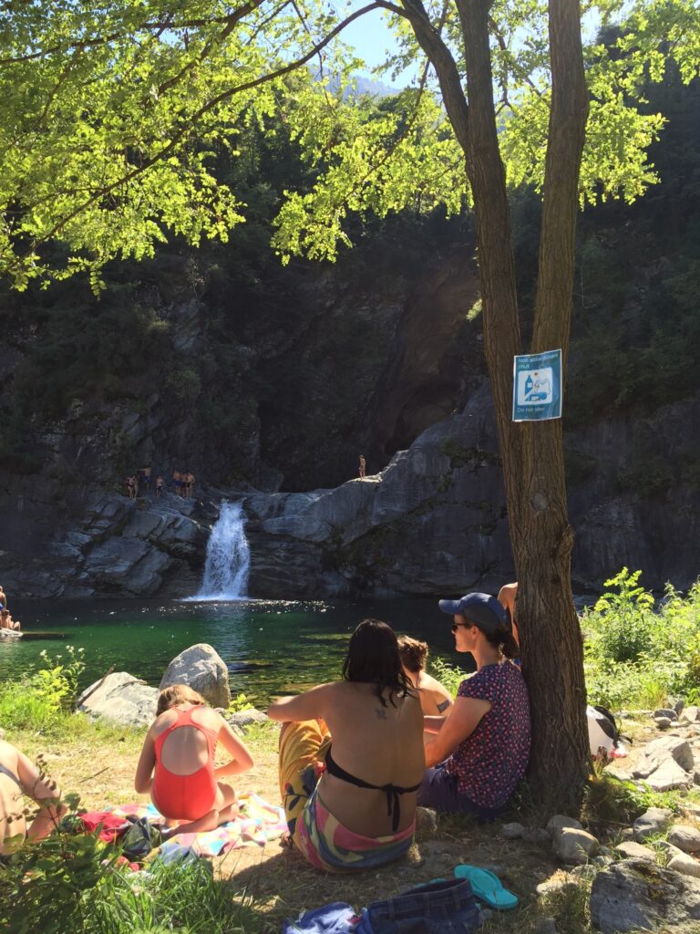 The waterfall and pool at Boggia