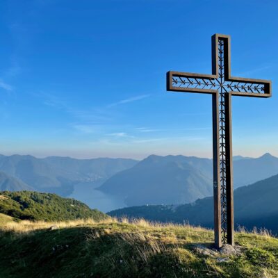 View over lake Como from Alps di Lenno