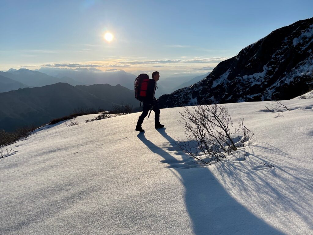 Winter walking near lake Como