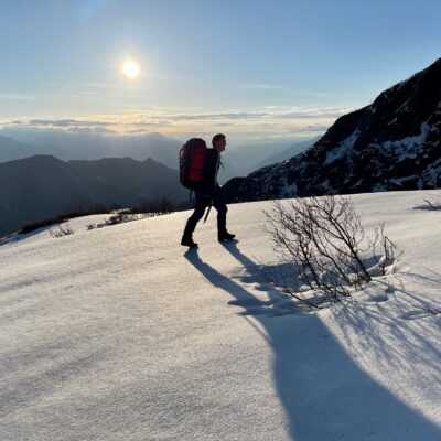 Winter walking near lake Como